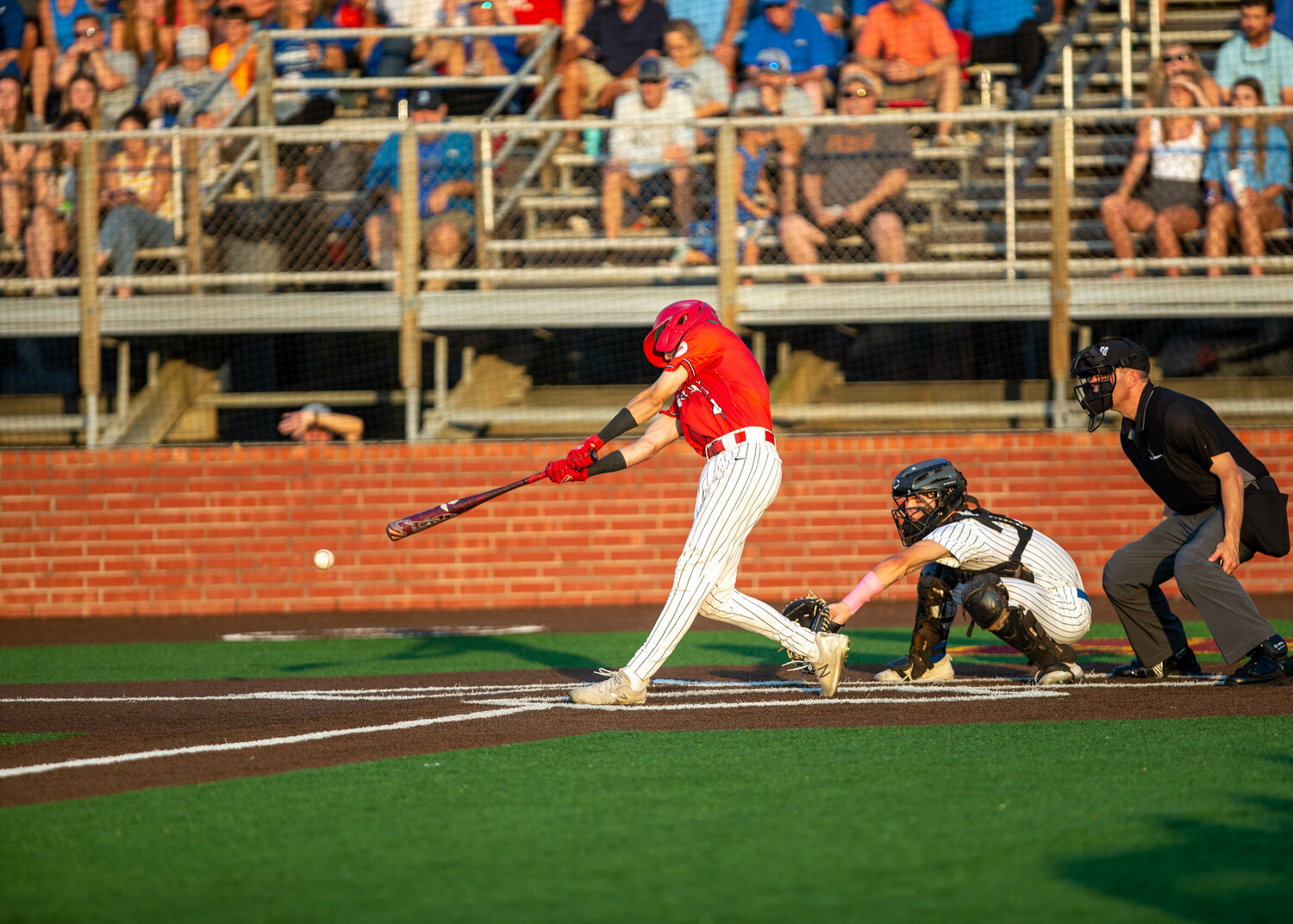 Andrew Hilton hits during Wednesday's Regional Semifinal between Katy and Clear Springs at Deer Park.